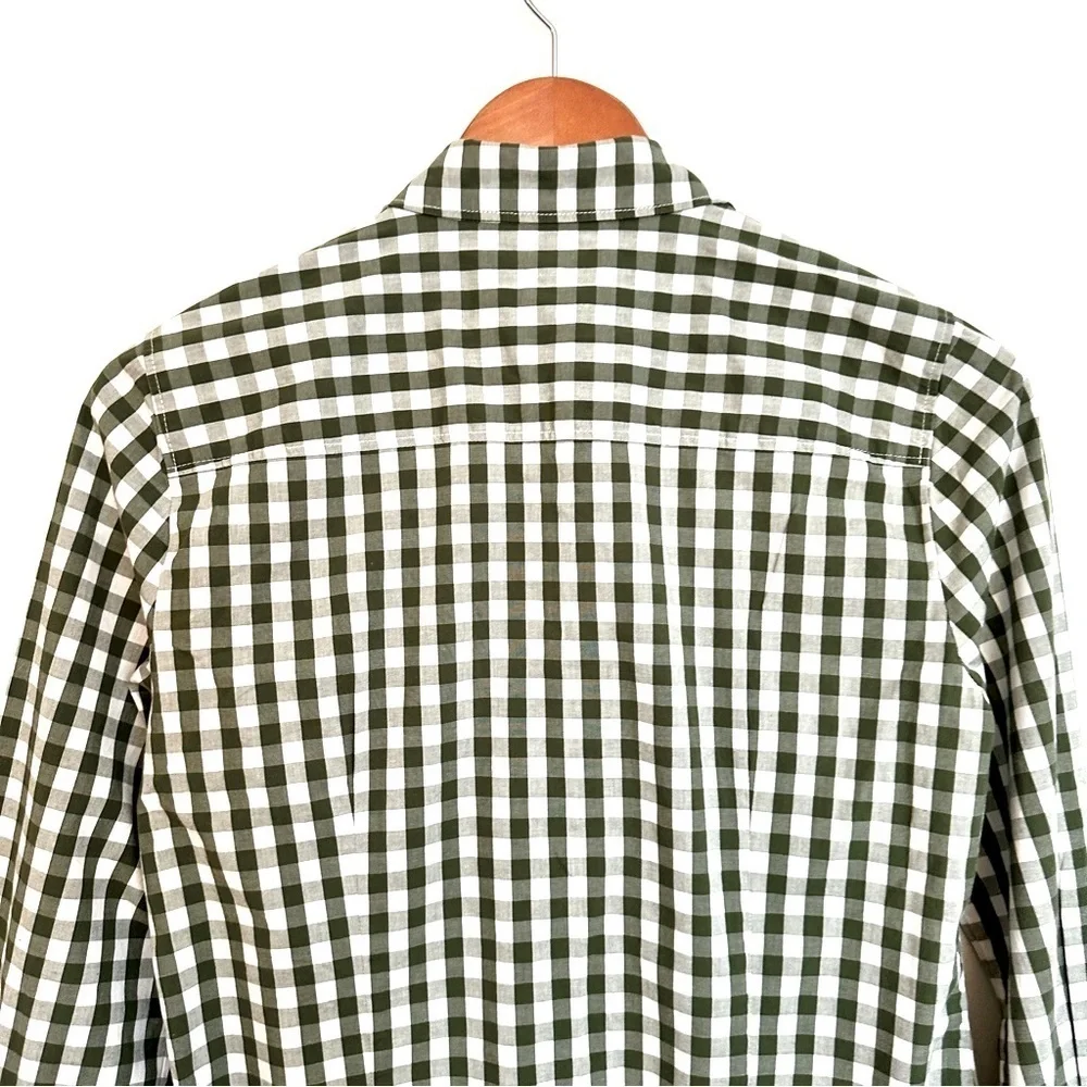 J. Crew Men’s Gingham Plaid Button Down Shirt Green White Size Small